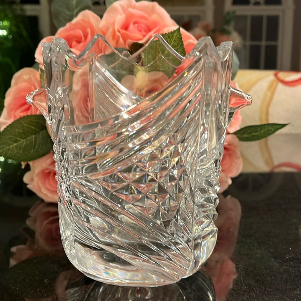 VTG Bohemia Czech 24% Lead Crystal 6-3/4" Ice Bucket